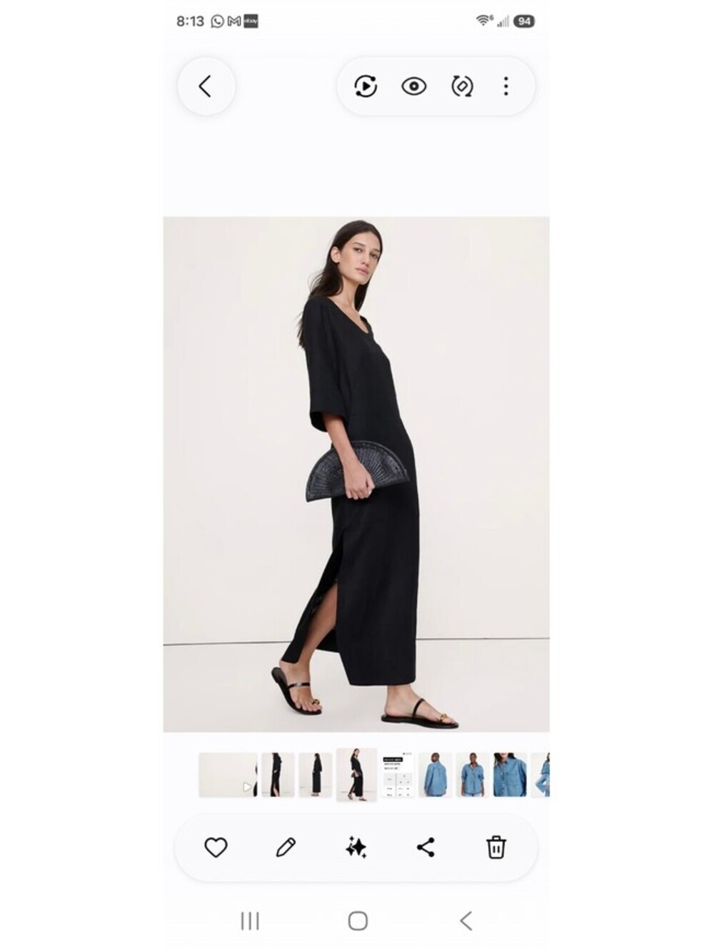 Banana Republic Linen Scoop-Neck Maxi Dress black Small